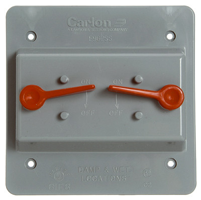 Double Toggle Switch Box Cover, PVC, 2 Gang