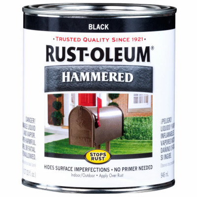 Qt. Black Hammered Rust Preventative Brush Paint