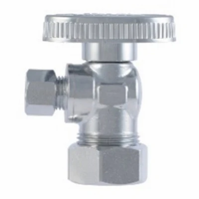 Brass Ball Angle Valve, Quarter Turn, 1/2 x 1/4 In.