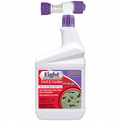 Eight Insect Control Yard & Garden Long Lasting Insecticide, Kills Mosquitos, Beetles, Fleas, Ticks, 32 oz. Ready-to-Spray