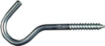 Screw Hook, Zinc, 1/4 x 4-1/4 In.