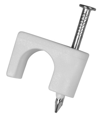 Coaxial Cable Staple, White, 1/4-In., 25-Pk.