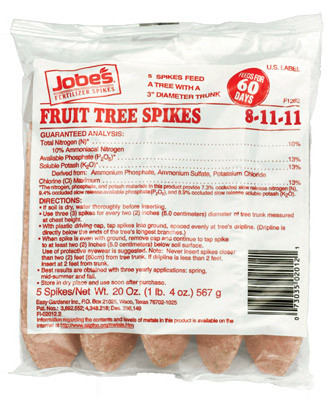 Fruit Tree Fertilizer Spikes, 8-11-11, 5-Pk.