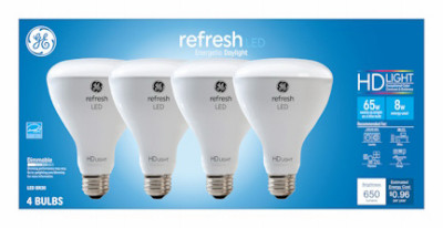LED HD+ Refresh Light Bulb, BR30 Medium Base, Daylight, 8 Watt, 4-Pk.