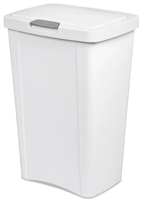 Kitchen Wastebasket, Touch Top, White, 13-Gal. (4 pieces)
