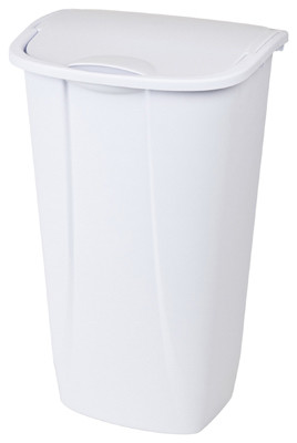 LiftTop Wastebasket, White, 11.3 Gallons (6 pieces)