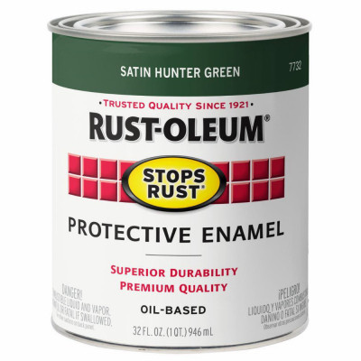 Qt. Hunter Green Satin Rust Preventative Brush-On Paint