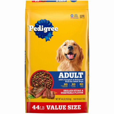 Dry Dog Food, Adult Complete Nutrition Grilled Steak & Vegetable, 40 Lbs.