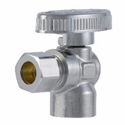 Brass Ball Angle Valve, Quarter Turn, 3/8 x 3/8 In.