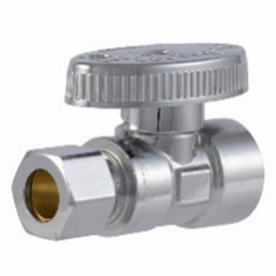 Brass Ball Straight Valve, Quarter Turn, 3/8 x 3/8 In.
