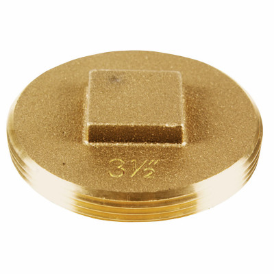 Raised Head Plug, Brass, 3-1/2 In.