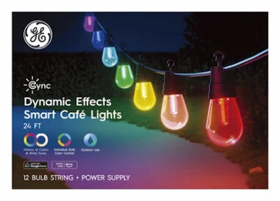 CYNC Smart Home 24' Cafe String Lights, Full Color