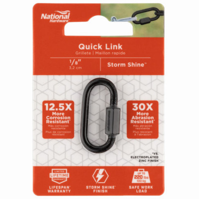 Quick Chain Link, Black, 1/8 In.