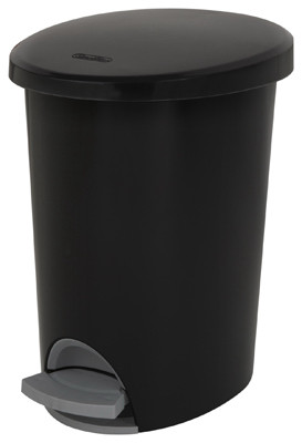 Ultra Step-On Wastebasket, Black, 2.6-Gal. (2 pieces)