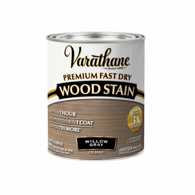 Fast Dry Premium Wood Stain, Semi-Transparent, Dry Willow Gray, 1-Qt.