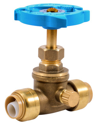 Push Fit Stop Valve With Drain, 1/2 In.