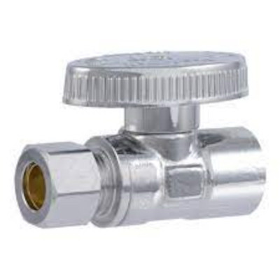 Straight Valve, Quarter Turn, Copper Sweat 1/2 x 3/8 In.