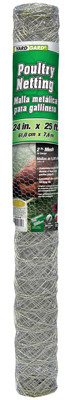 Poultry Netting, Galvanized Steel, 2-In. Mesh, 24-In. x 25-Ft.