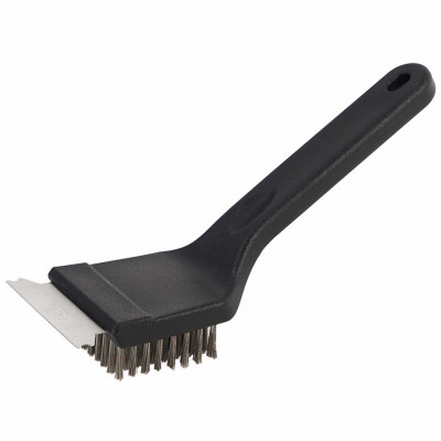 Grill Brush with Scraper, Stainless Steel Bristles, 8 In. Handle