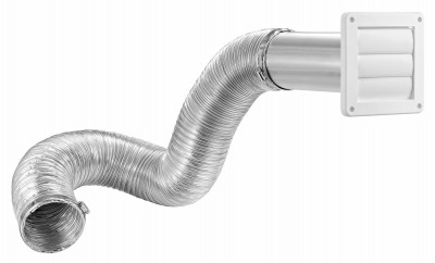 8 Ft. Dryer Exhaust Wall Louvered Vent Kit, White