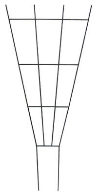 Garden Pot Trellis, Fan, Green Steel, 36 x 15-In.