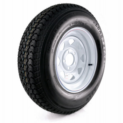 Loadstar Trailer Tire & 5-Hole Custom Spoke Wheel (5/4.5), 205/75D-15 LRC