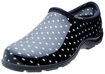 Garden Shoe, Black & White Polka Dot, Women's Size 6