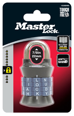 Combination Padlock, Vertical Password, Assorted Colors (4 pieces)