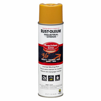 Industrial Choice Precision Line Inverted Aerosol Marking Paint, Caution Yellow, 17-oz.