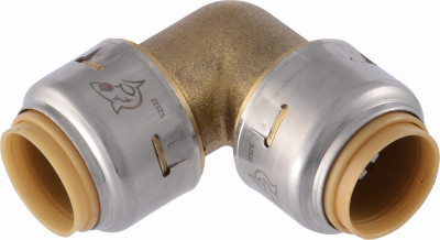 Push-Fit Pipe Elbow, Lead Free, 1/2 x 1/2 In.