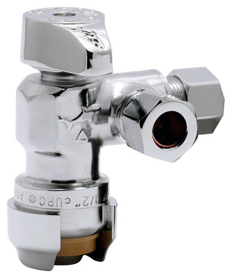 Dual Outlet Supply Stop, 1/2 x 3/8 Compression x 3/8 In. Compression