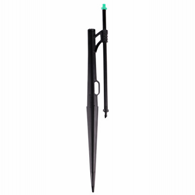 Winged Jet Assembly, Quarter-Circle Pattern, Fan Spray, with 1/4 in. Barbed Inlet on 13 in. Stake with Adjustable Riser