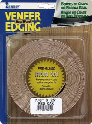 Red Oak Real Wood Veneer Iron-on Edgebanding, 7/8 In. x 25 Ft.
