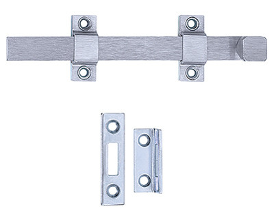 26D Strap Bolt, Satin Chrome, 8-In.