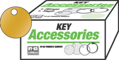 Key Tag, Round Brass, 1-3/8 In., 100 Pk.