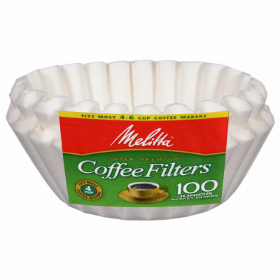 4 - 6-Cup Basket Coffee Filters, White, 100-Ct.