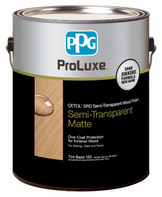ProLuxe SRD Semi-Transparent Wood Stain, Matte Clear Tint Base, 1-Gallon