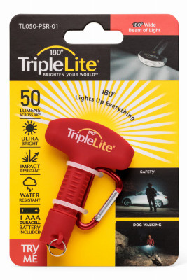 TripleLite 180 LED Flashlight keychain Red