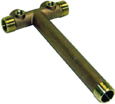 Tank Tee, Brass, 10 x 1-In.