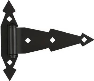 Gate T-Hinge, Black Satin, 7 In., 2-Pk.