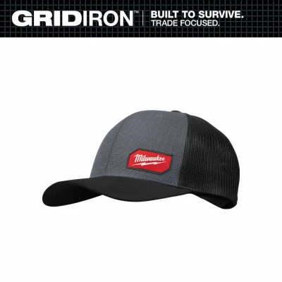 Gridiron Snapback Trucker Hat, Gray