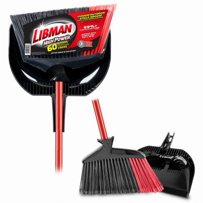 Indoor/Outdoor Angle Broom & Dustpan, Steel Handle