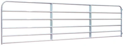 Farm Tube Gate, Galvanized, 6 Rails, 8 Ft.