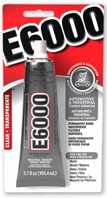 E6000 Industrial Adhesive, Clear, 3.7 oz.