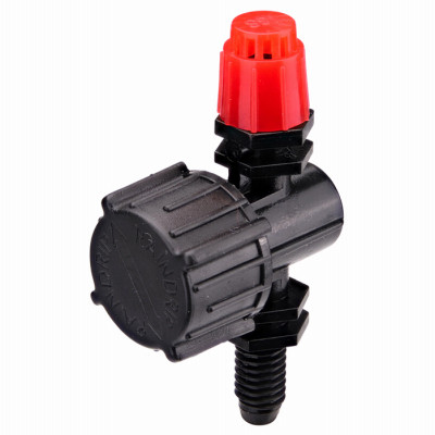 Adjustable Flow Micro Sprinkler, Full-Circle Pattern, Stream Spray, with 10-32 Threaded Inlet, 5-Pack