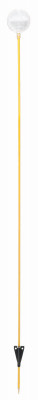 Driveway Marker, Heavy-Duty, White/Yellow Fiberglass, 58-In.