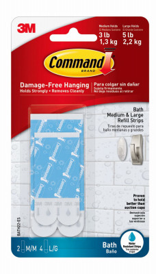 Water Resistant Hanging Refill Strips, 2 Medium, 4 Large Strips/Pack