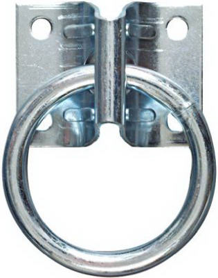 Hitching Ring with Plate, Zinc, 1-3/4 x 2-1/4 In.