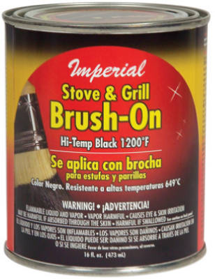 Stove/Grille Brush-On Paint, Black, 16 oz.
