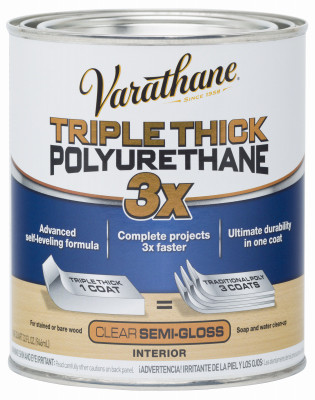 Triple Thick Polyurethane Wood Finish, Semi Gloss, Qt.